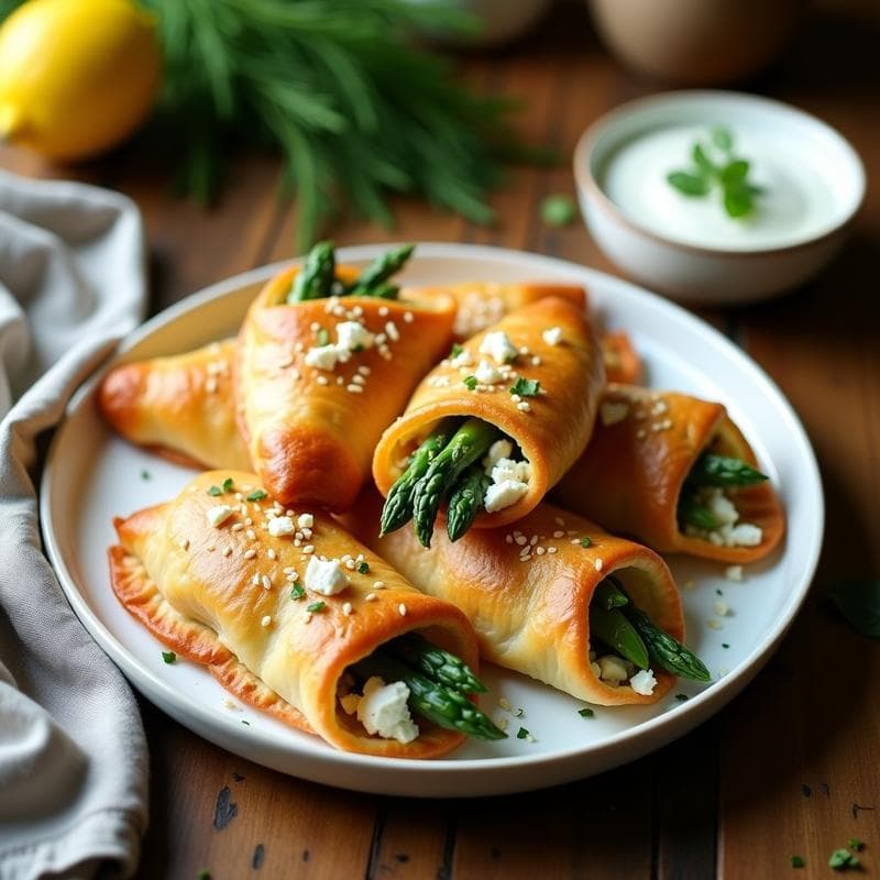 Empanadillas de Espárragos Trigueros y Queso Feta: Receta Mediterránea en Airfryer