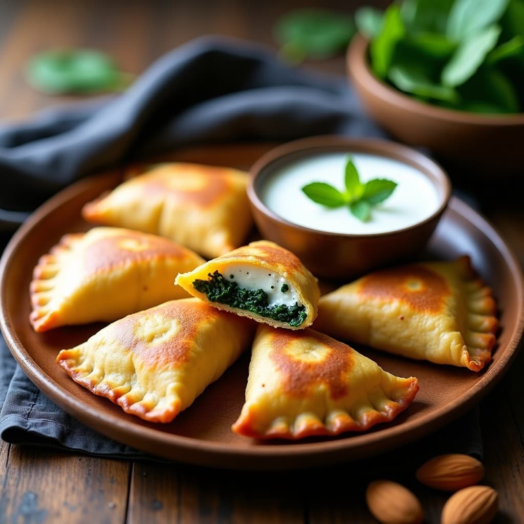 Empanadillas de Espinaca y Queso de Almendras: Receta Española Sin Lactosa en Airfryer