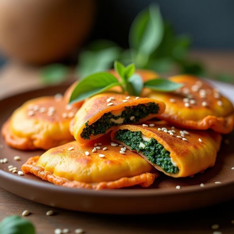 Empanadillas de Espinaca y Queso de Anacardo con Masa de Batata: Receta Sin Gluten en Airfryer