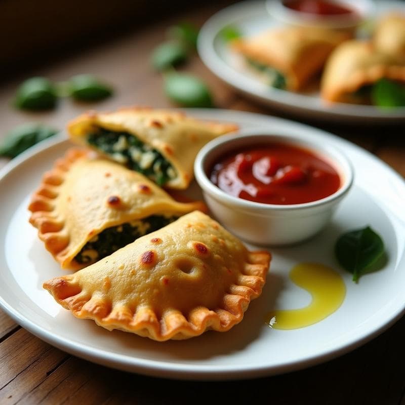 Empanadillas de Espinaca y Queso de Buffala con Salsa de Tomate Seco: Receta en Airfryer Sin Harina