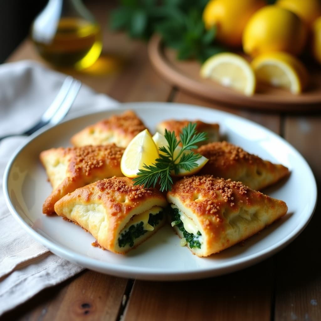  Empanadillas de Espinaca y Queso de Oveja: Receta Griega en Airfryer con Miga de Almendra
