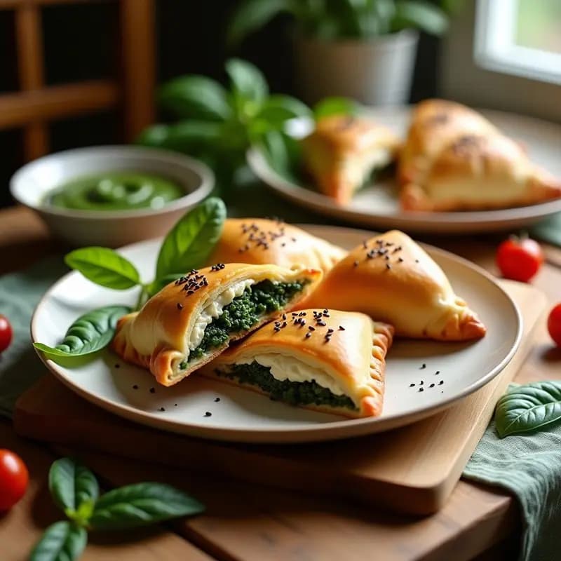 Empanadillas de Espinaca y Ricotta de Anacardos: Receta Italiana en Hojaldre Integral