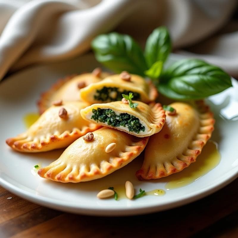 Empanadillas de Espinaca y Ricotta con Masa de Harina de Garbanzo: Receta Italiana en Airfryer