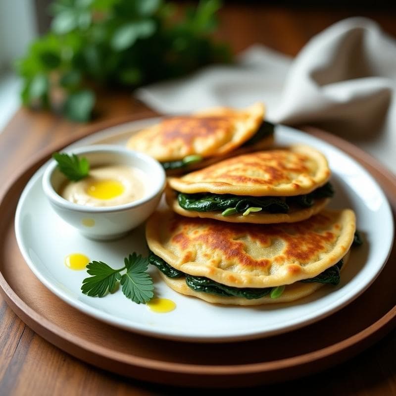 Empanadillas de Espinaca y Tofu con Salsa de Tahini: Receta Vegana en Airfryer Sin Harina