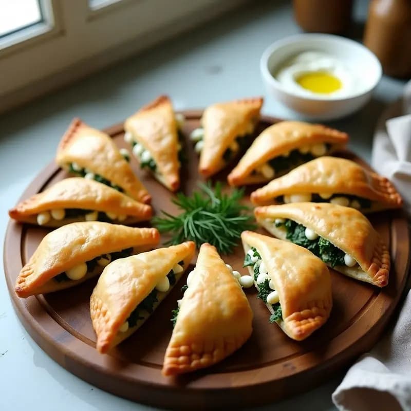 Empanadillas de Espinacas y Feta en Masa Filo: Receta Griega Rápida y Crujiente