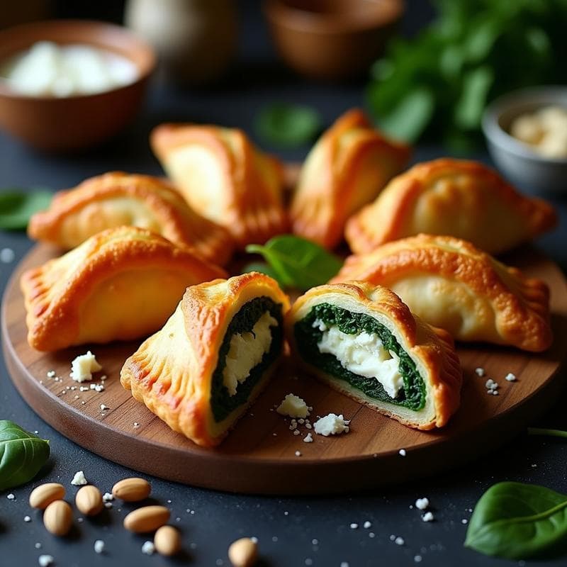 Empanadillas de Espinacas y Queso de Cabra con Hojaldre de Almendra: Receta Keto en Airfryer