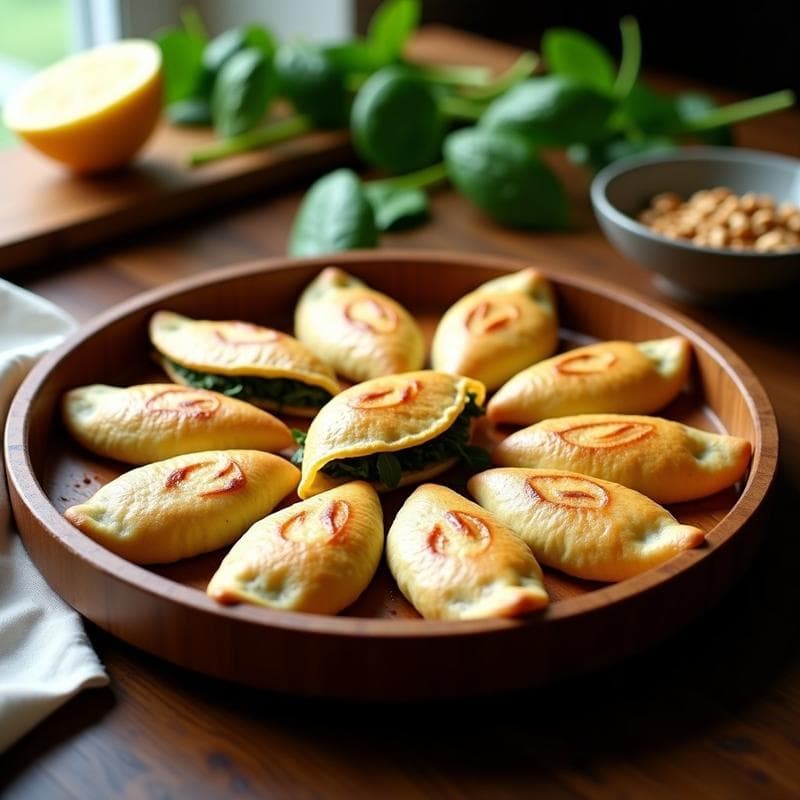 Empanadillas de Espinacas y Queso Feta con Masa de Almendra: Tapper Vegano y Sin Gluten