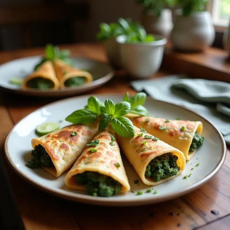 Empanadillas de Espirulina y Queso de Anacardos: Aperitivo Crudivegano con Toque Umami