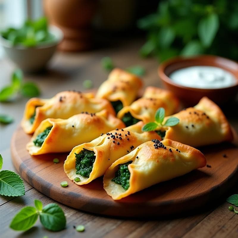 Empanadillas de Espirulina y Queso de Cabra: Aperitivo Verde en Airfryer