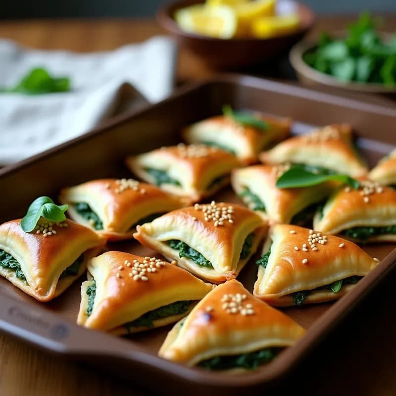 Empanadillas de Espinacas y Tofu en Hojaldre Fillo: Receta Crujiente al Horno en 25 Minutos