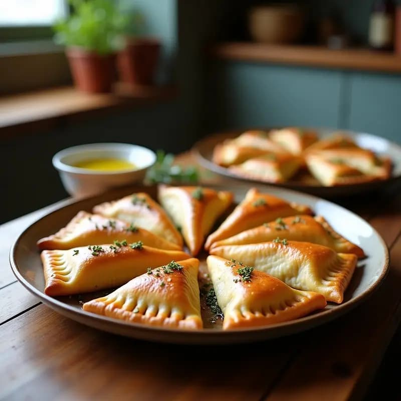Empanadillas de Masa Filo con Relleno de Berenjena Ahumada y Queso Feta: Receta Griega en 20 Minutos