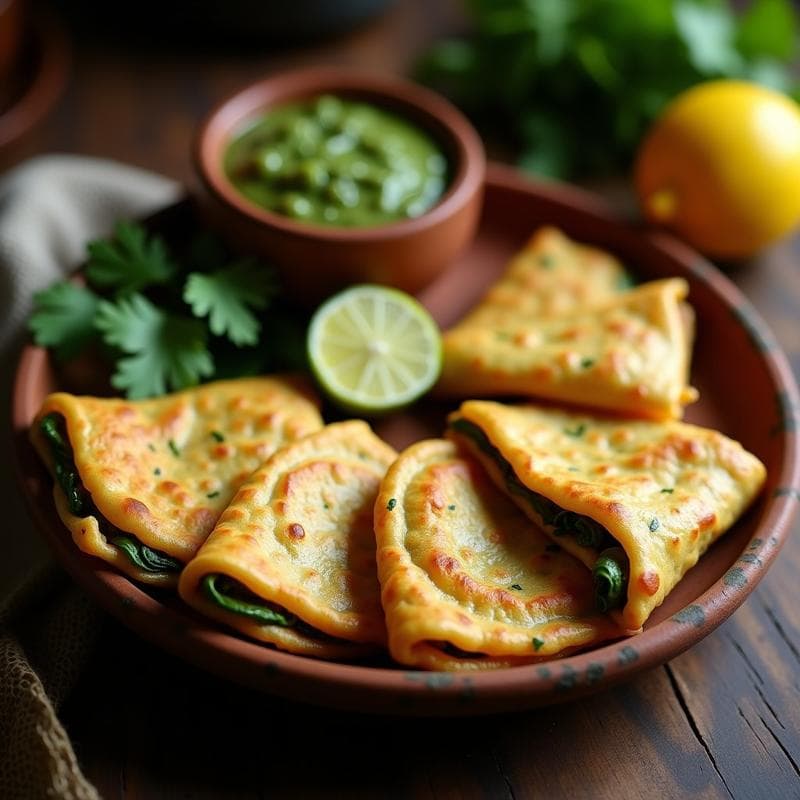 Empanadillas de Frijoles Mungo y Espinacas: Receta India en Airfryer y Sin Gluten