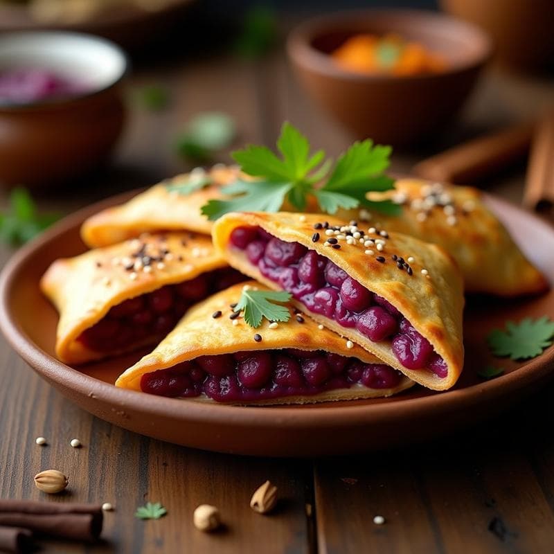 Empanadillas de Garam Masala y Patata Morada: Receta Indiana en Airfryer Crujiente