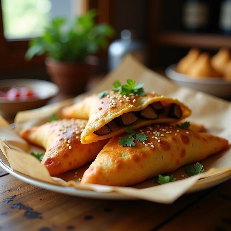 Empanadillas de Garbanzo y Berenjena Ahumada: Receta Sin Gluten en Airfryer y Vegana