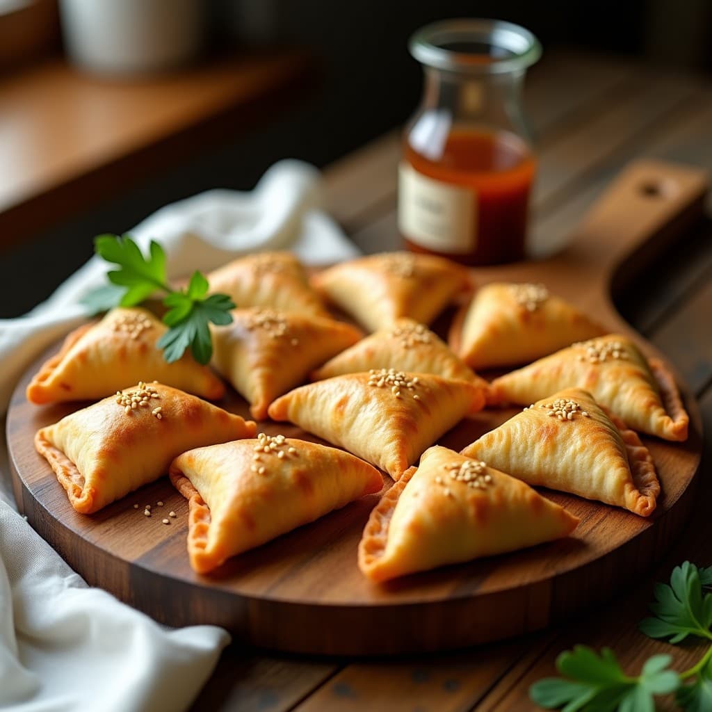 Empanadillas de Harina de Garbanzo con Relleno de Berenjena y Pimentón: Receta Española Vegana y Crujiente