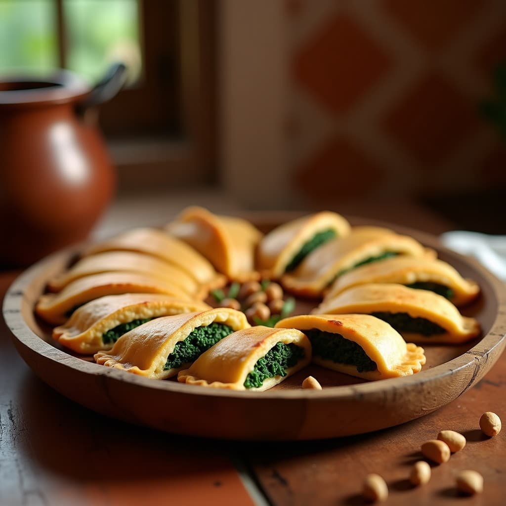 Empanadillas de Harina de Garbanzo con Relleno de Espinaca y Piñones: Receta Andalusa Sin Gluten
