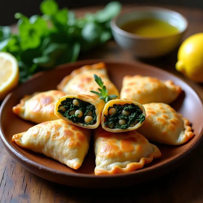 Empanadillas de garbanzo y espinacas con masa de berza: Receta portuguesa sin gluten