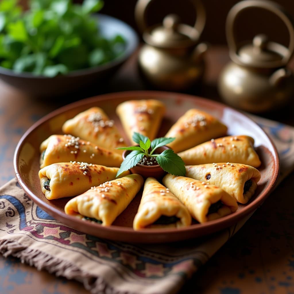 Empanadillas de Masa de Garbanzo con Relleno de Espinacas y Pasas: Receta Marroquí en Olla Exprés