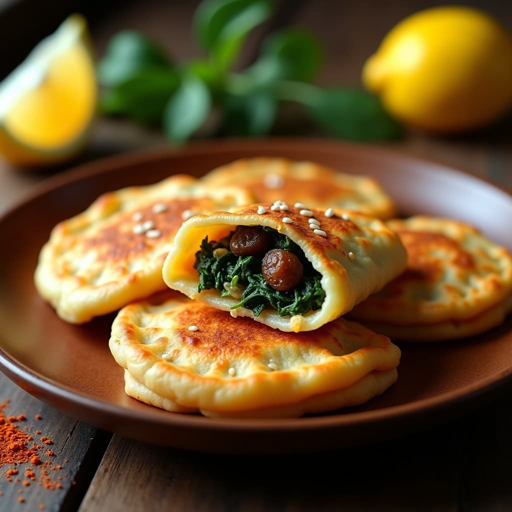 Empanadillas de Harina de Garbanzo Rellenas de Espinacas y Pasas: Snack Vegano en Airfryer