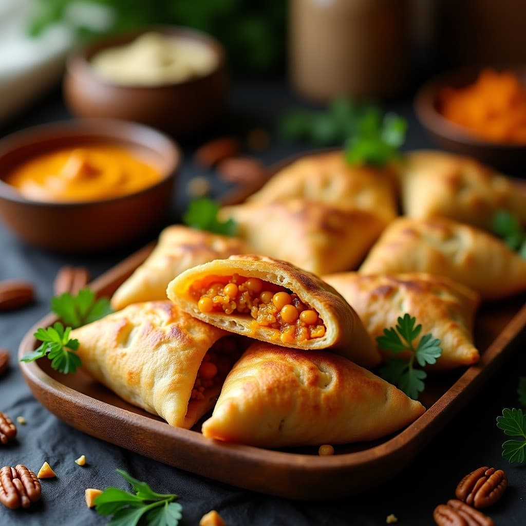 Empanadillas de Harina de Garbanzo Rellenas de Kebbeh de Calabaza: Receta Libanesa Sin Gluten