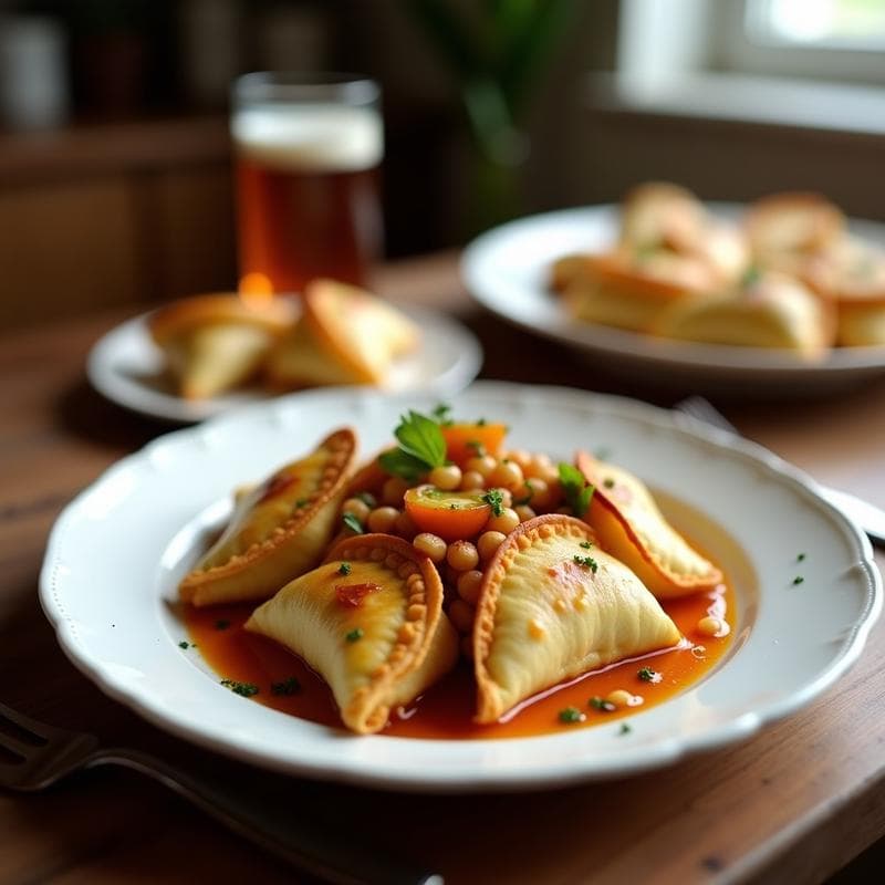 Empanadillas de Garbanzos y Pimientos de Padrón: Aperitivo Español Vegano y Sin Harina