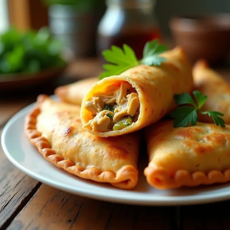 Empanadillas de Harina de Almendra Rellenas de Pollo al Curry: Receta Argentino-Española en Airfryer