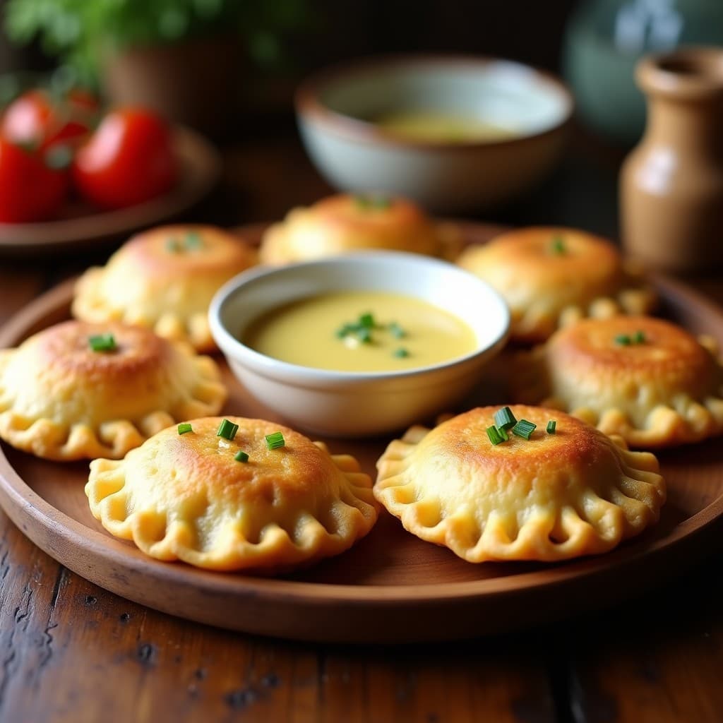 Empanadillas de Harina de Castaño y Puerro con Salsa de Mostaza de Dijon: Receta Keto en Airfryer