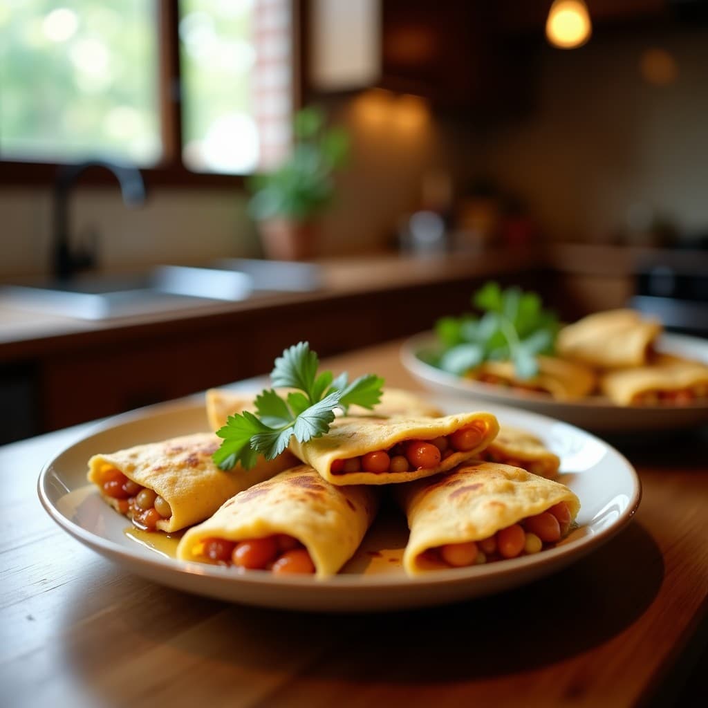 Empanadillas de Harina de Chickpea con Relleno de Berenjena y Typical: Receta India en Airfryer
