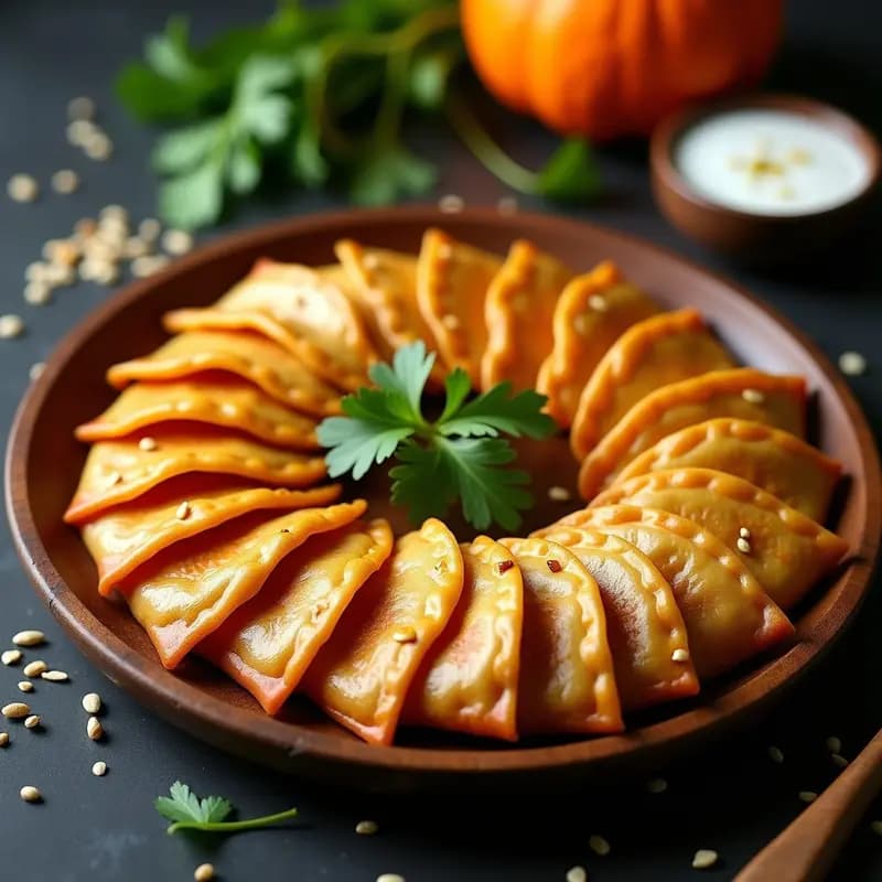 Empanadillas de Harina de Cocount y Relleno de Curry de Calabaza: Receta Sin Gluten y Vegana