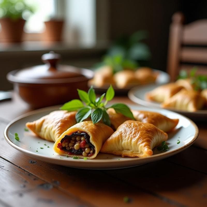 Empanadillas de Harina de Garbanzo y Berenjena Asada: Aperitivo Mediterráneo Sin Gluten