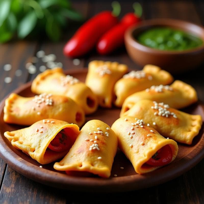 Empanadillas de Harina de Maíz y Pimientos Piquillo: Receta Argentina Vegana en Airfryer