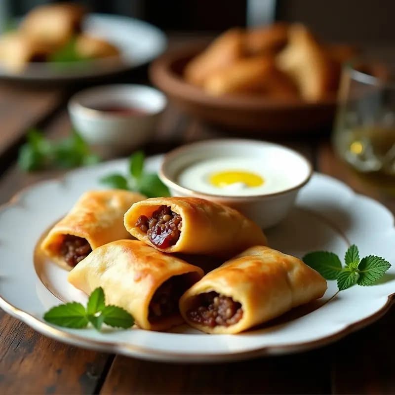 Empanadillas de Harina de Sorgo con Relleno de Cordero y Dátiles: Receta Árabe en Olla Exprés