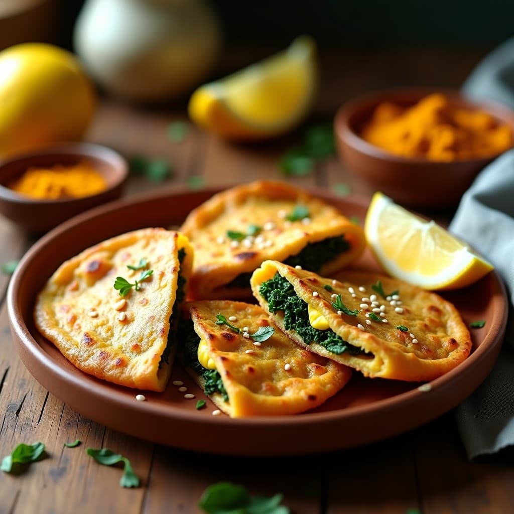 Empanadillas de Harina de Teff y Espinacas con Queso de Cúrcuma: Receta Etiopí en Airfryer