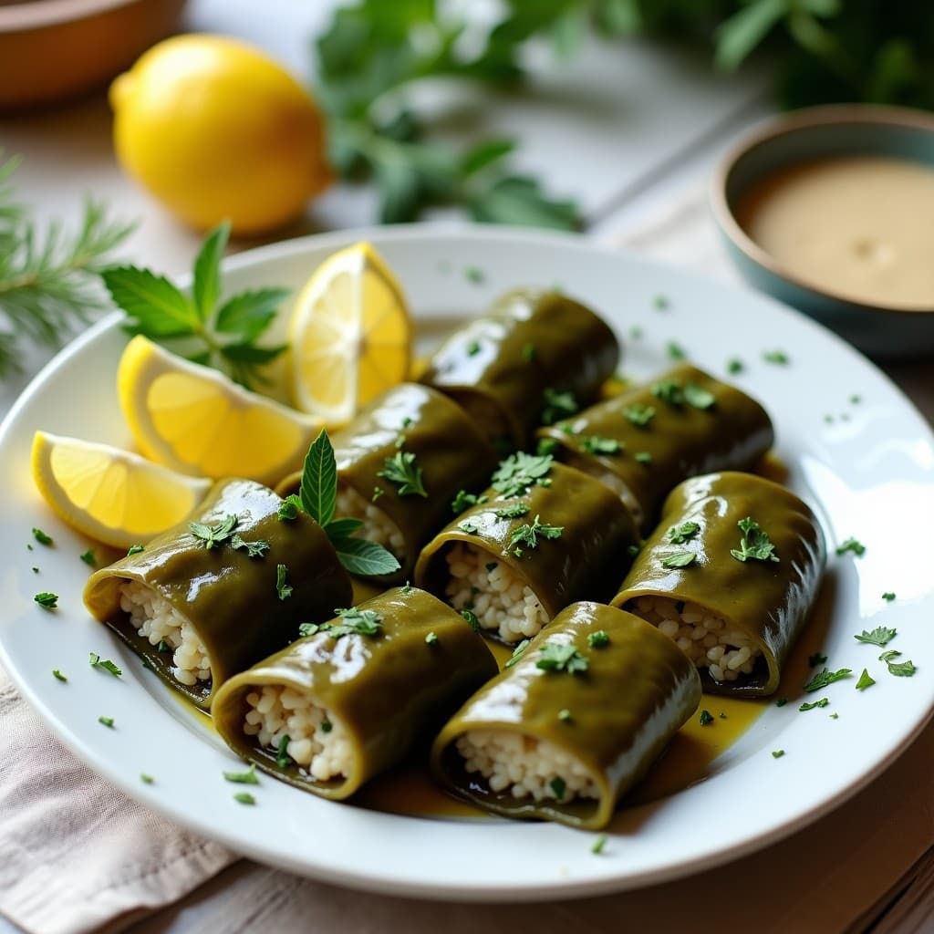 Empanadillas de Hoja de Parra Rellenas de Arroz Basmati y Hierbas: Receta Griega Vegana al Vapor