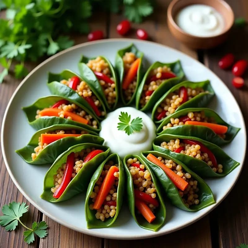 Empanadillas de Hoja de Parra con Relleno de Quinoa y Vegetales: Receta de Oriente Medio