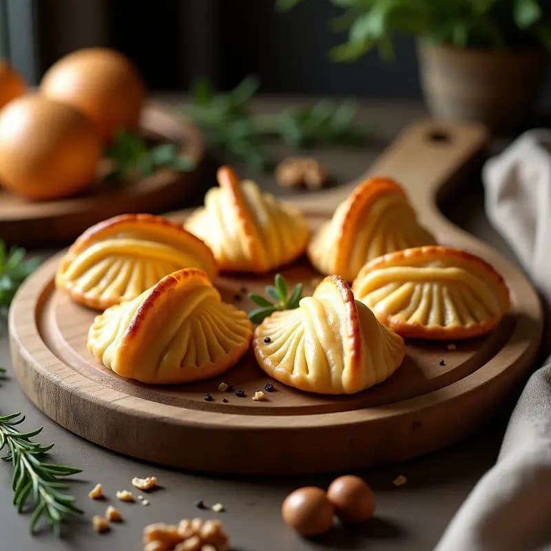 Empanadillas de Hojaldre con Crema de Boletus: Receta Francesa Gourmet para Fiestas