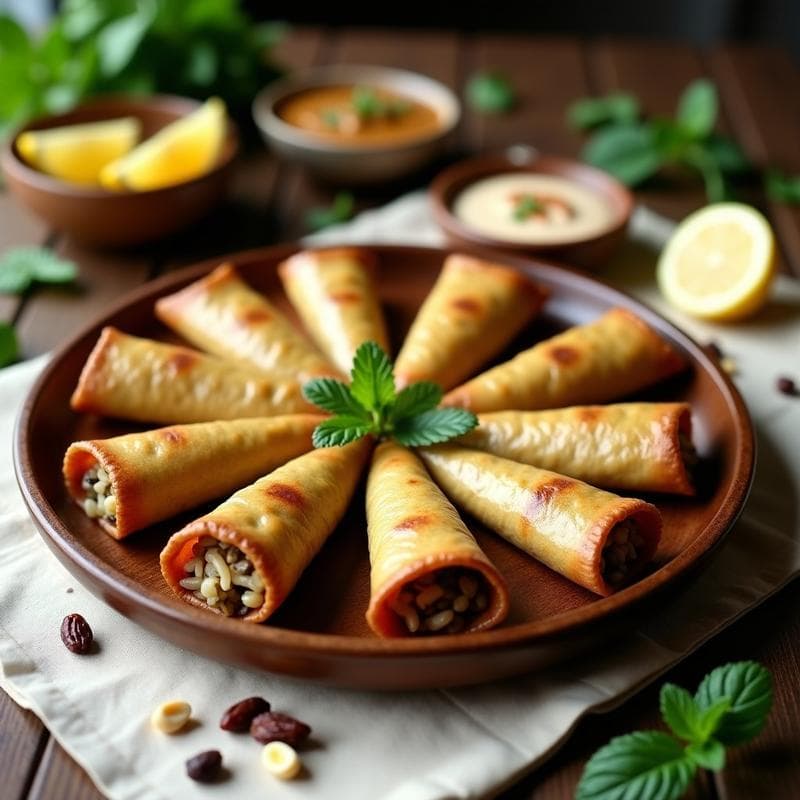 Empanadillas de Hojas de Parra y Arroz Salvaje: Receta Vegana de Oriente Medio