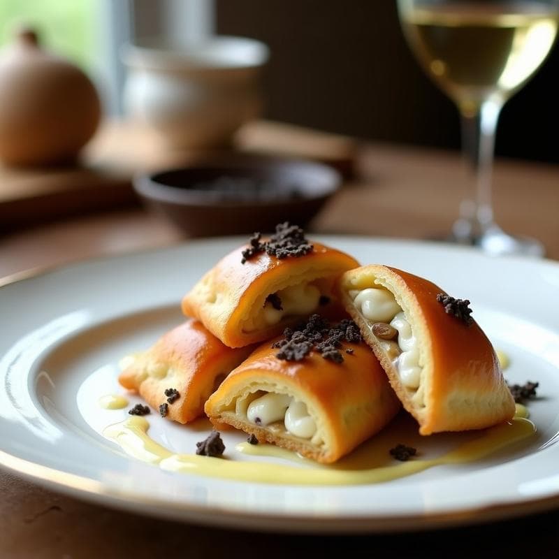 Empanadillas de Hongos Morchella y Trufa con Masa de Almendra: Receta Francesa Gourmet en Olla Exprés