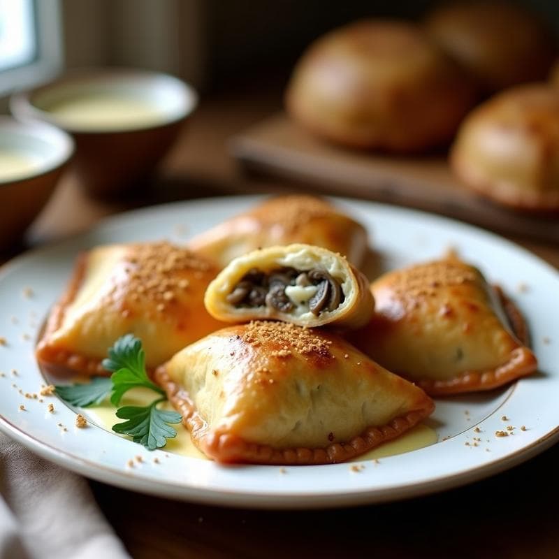 Empanadillas de Hongos Portobello y Queso de Cabra: Receta Tupper en Olla Rápida