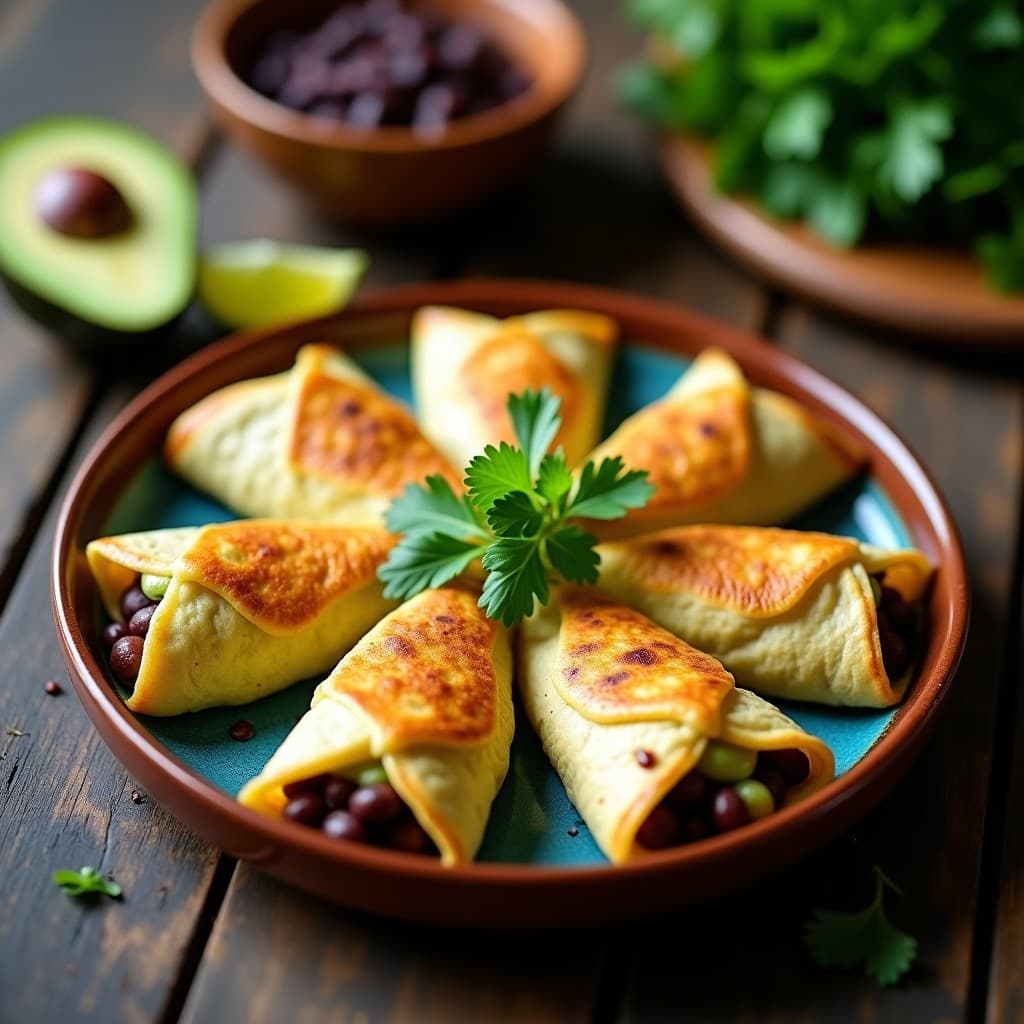 Empanadillas de Maíz Azul Rellenas de Frijoles Negros y Queso de Aguacate: Receta Guatemalteca