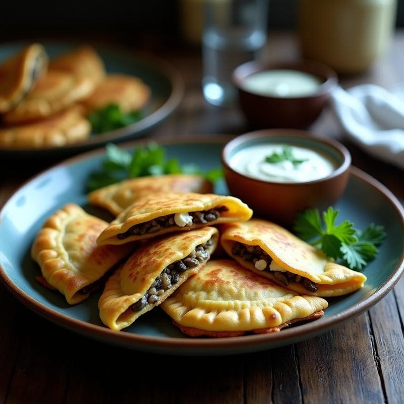Empanadillas de Maíz Azul Rellenas de Hongos Morchella: Receta en Airfryer Sin Gluten