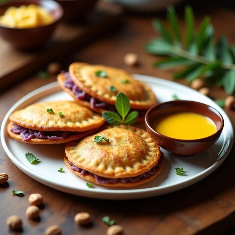 Empanadillas de Maíz Morado y Queso de Anacardos: Receta Peruana Vegana en Airfryer