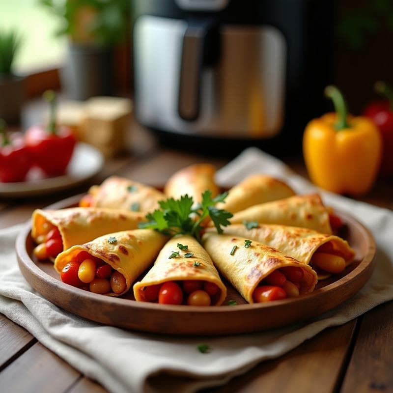 Empanadillas de Maíz Rellenas de Pimientos Asados y Tofu: Receta Vegana en Airfryer Sin Gluten
