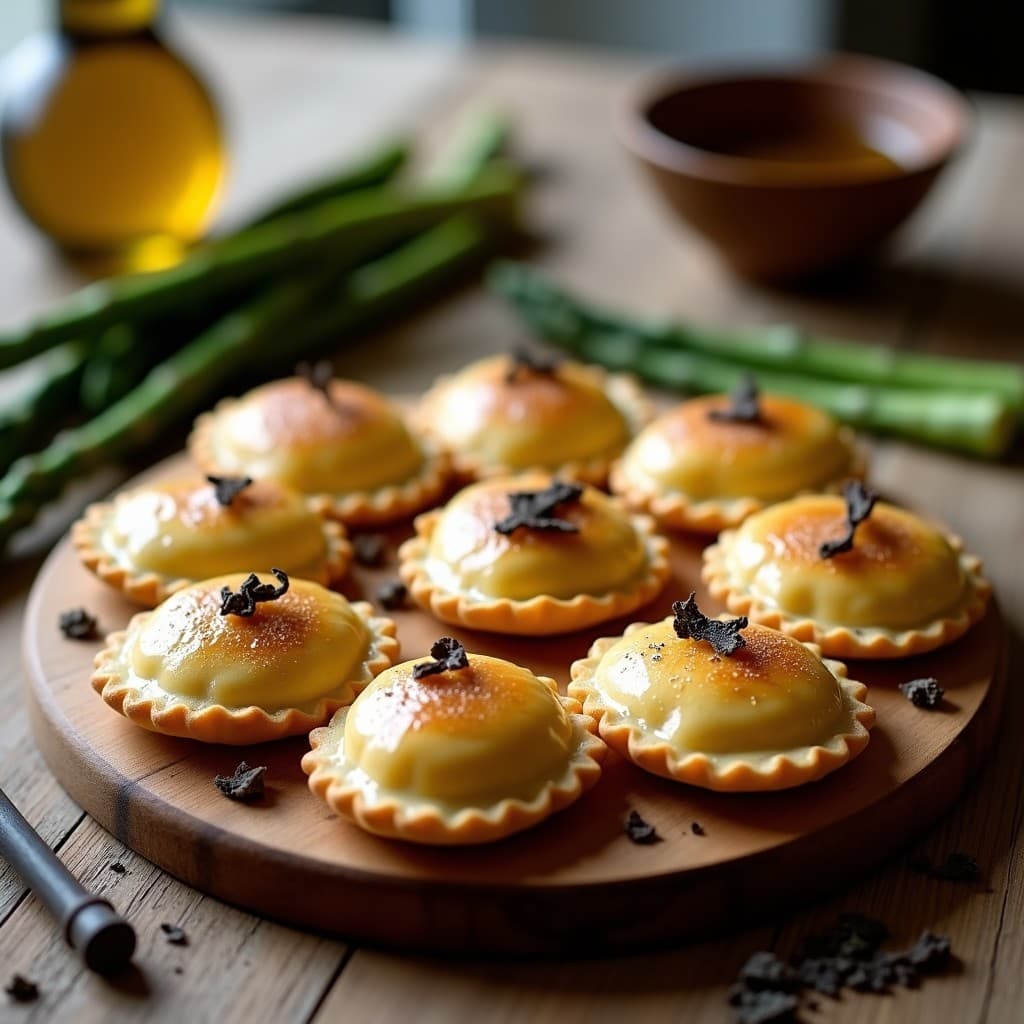 Empanadillas de Masa de Almendra con Relleno de Espárragos y Trufa: Receta Gourmet Sin Gluten
