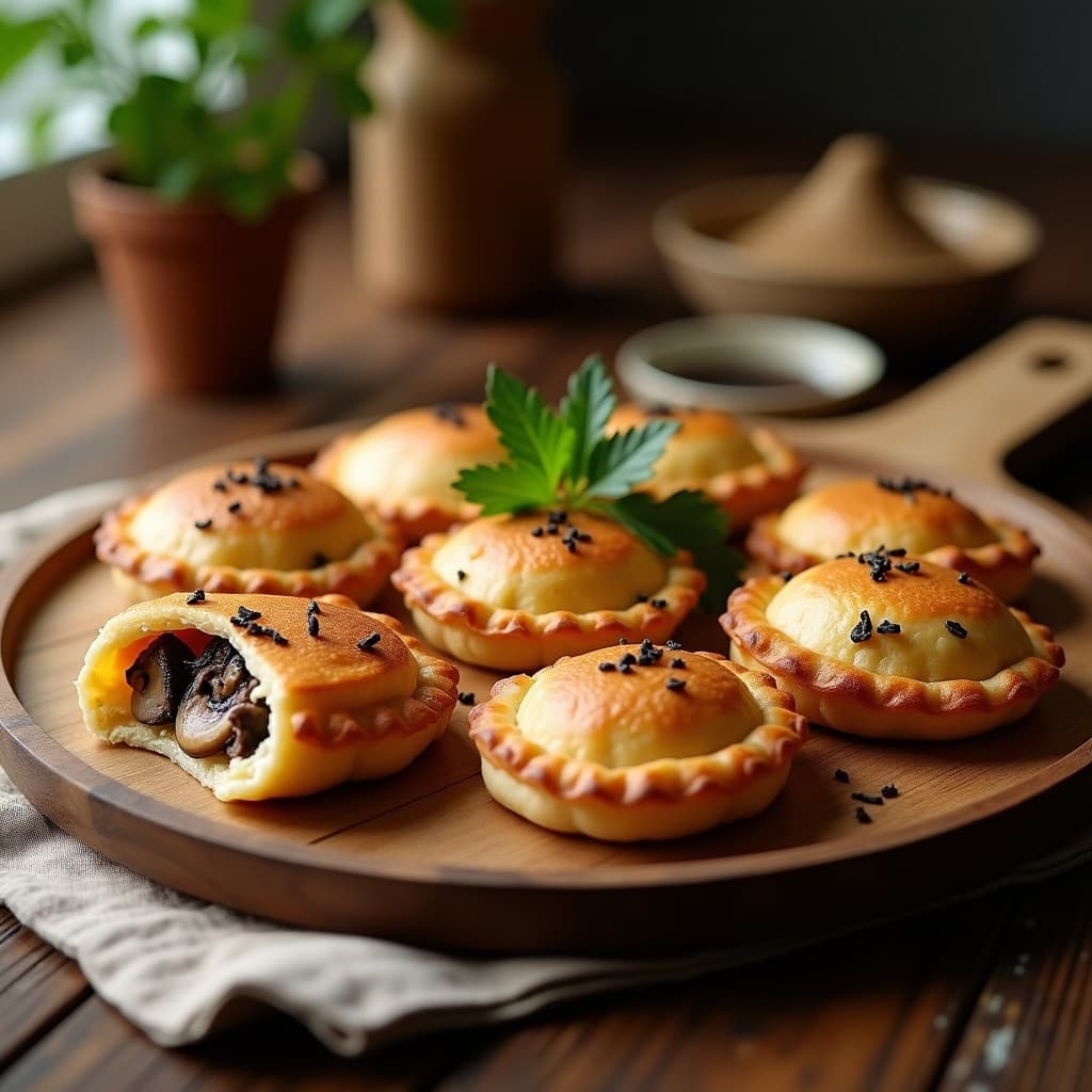 Empanadillas de Masa de Castañas con Relleno de Setas y Trufa: Receta Francesa Sin Gluten