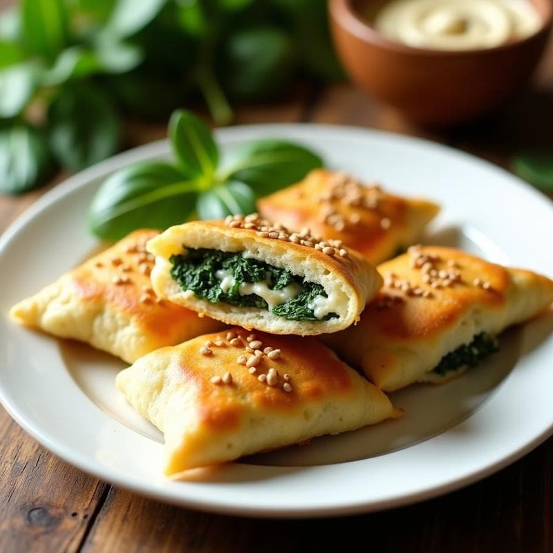Empanadillas de Masa de Coliflor y Espinacas con Queso Vegan: Receta Sin Gluten en Airfryer