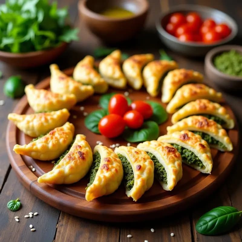 Empanadillas de Masa de Coliflor Rellenas de Pesto de Rúcula y Tomates Secos: Receta Keto y Crujiente