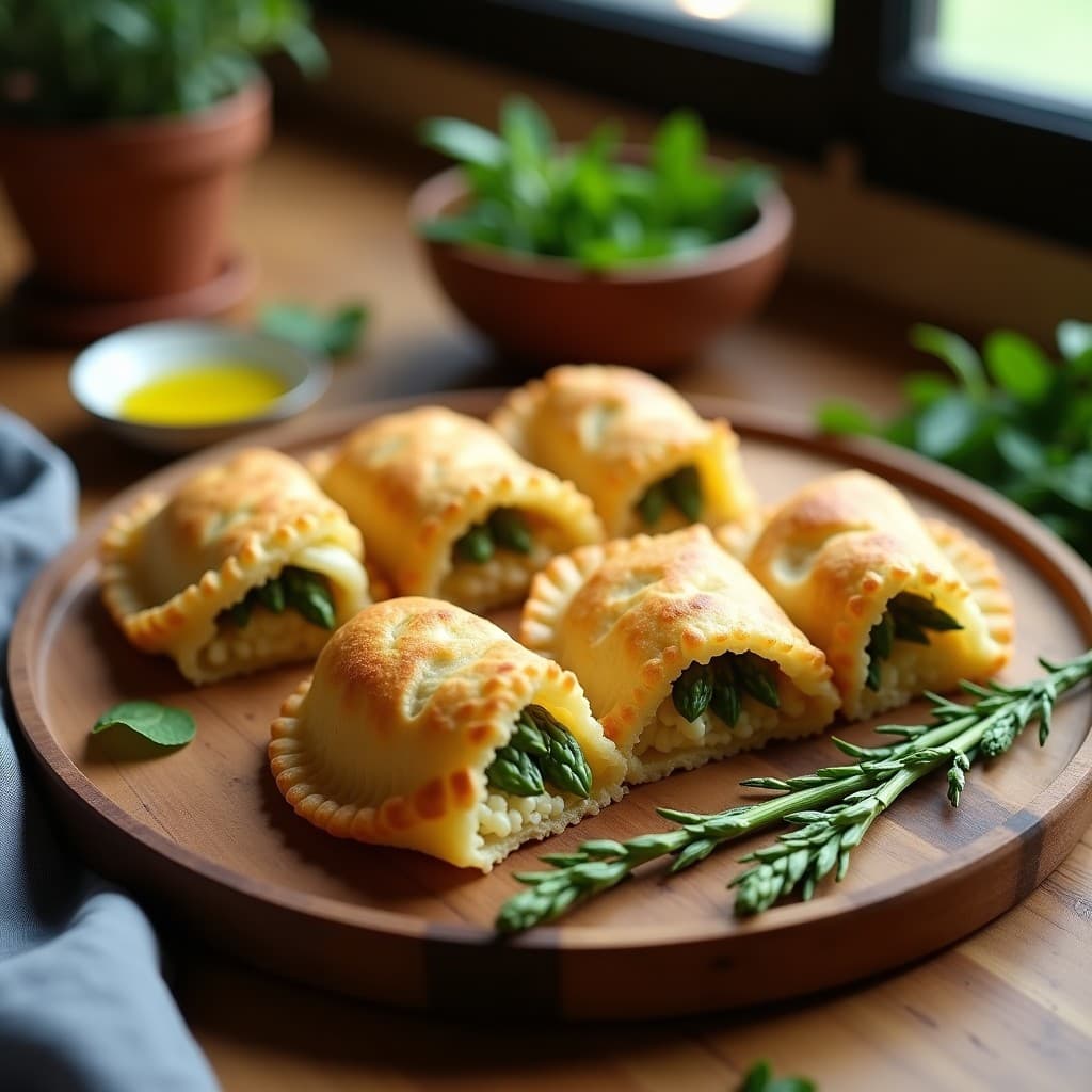 Empanadillas de Masa de Quinoa con Relleno de Espárragos y Queso de Almendras: Receta Argentina Vegana