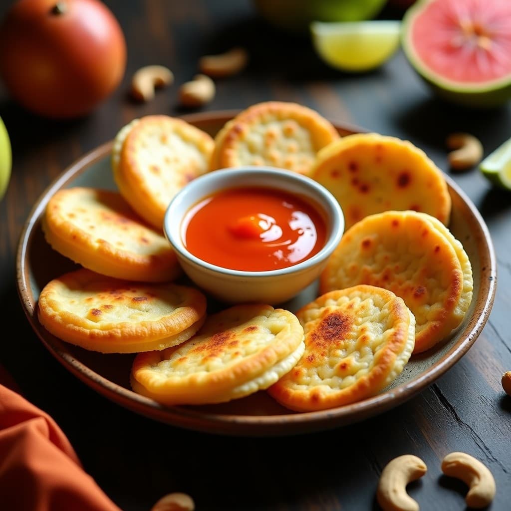 Empanadillas de Masarepa y Queso de Anacardos con Salsa de Guayaba: Receta Colombiana Vegana