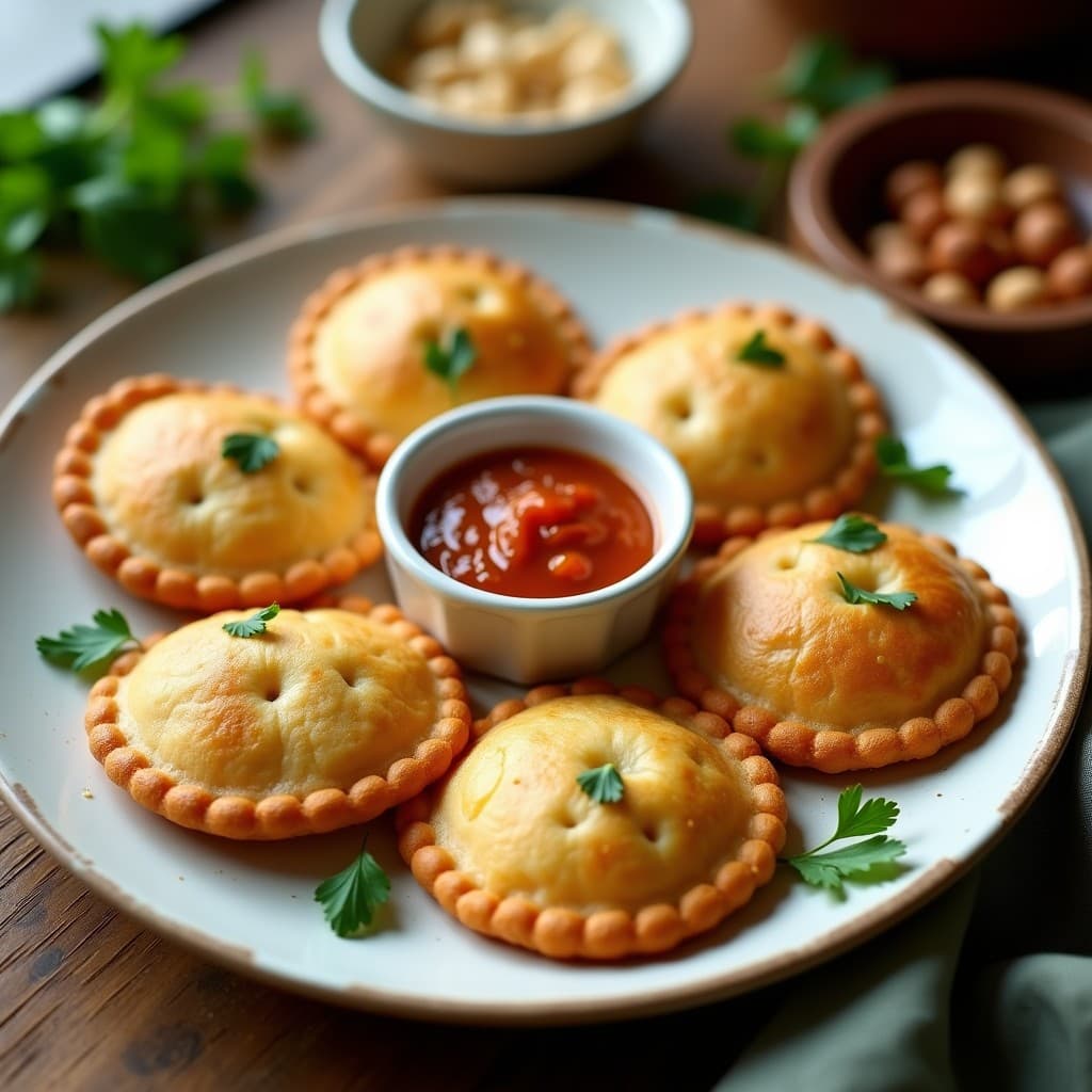 Empanadillas de Mijo y Alcachofa con Salsa Romesco: Aperitivo Español Sin Gluten